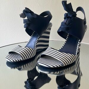 Nautical blue and white sandals